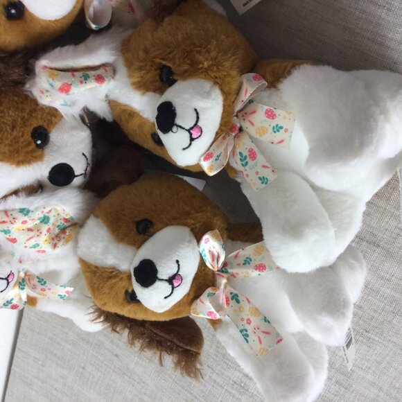 Lot of 5 Way to Celebrate Easter Stuffed Animal Puppy Dog Flower Bow Plush Toy - Picture 3 of 4